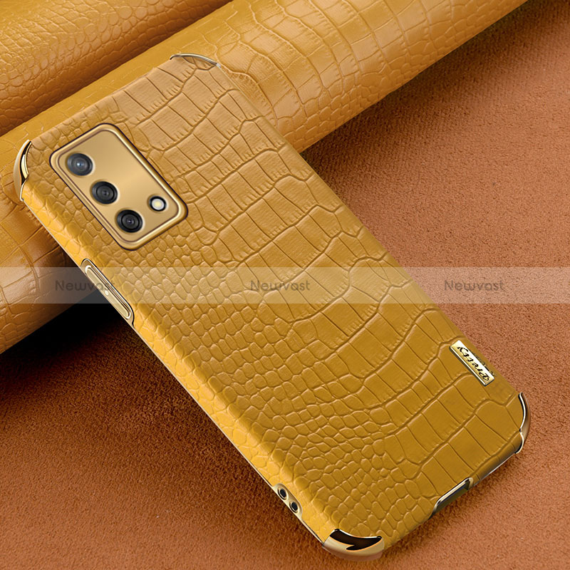 Soft Luxury Leather Snap On Case Cover for Oppo F19s Yellow