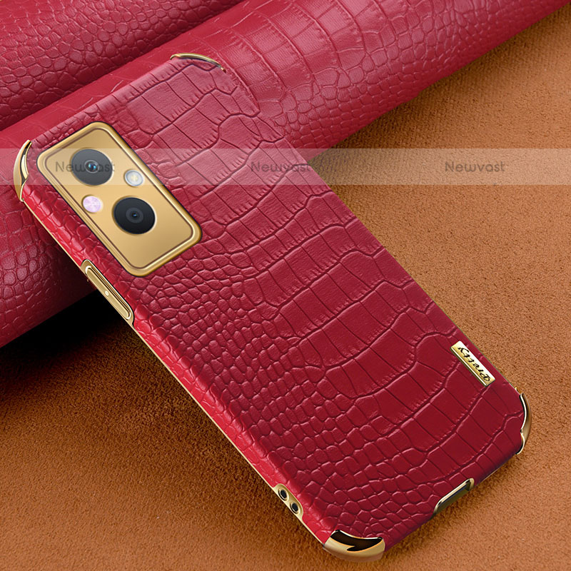 Soft Luxury Leather Snap On Case Cover for Oppo F21 Pro 5G Red