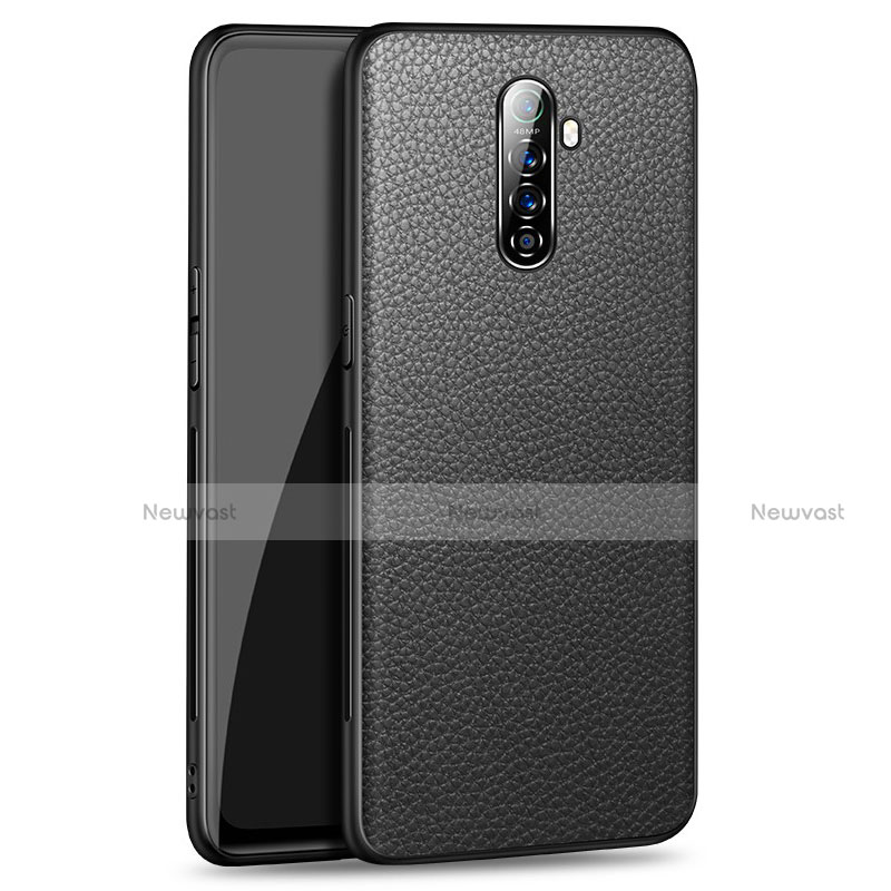 Soft Luxury Leather Snap On Case Cover for Oppo Reno Ace Black