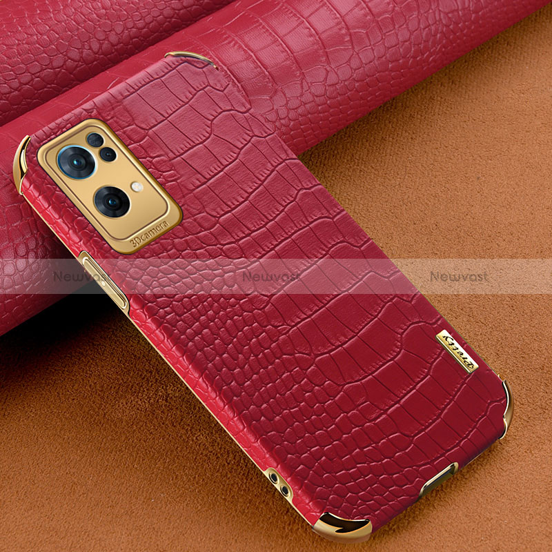 Soft Luxury Leather Snap On Case Cover for Oppo Reno7 Pro 5G Red