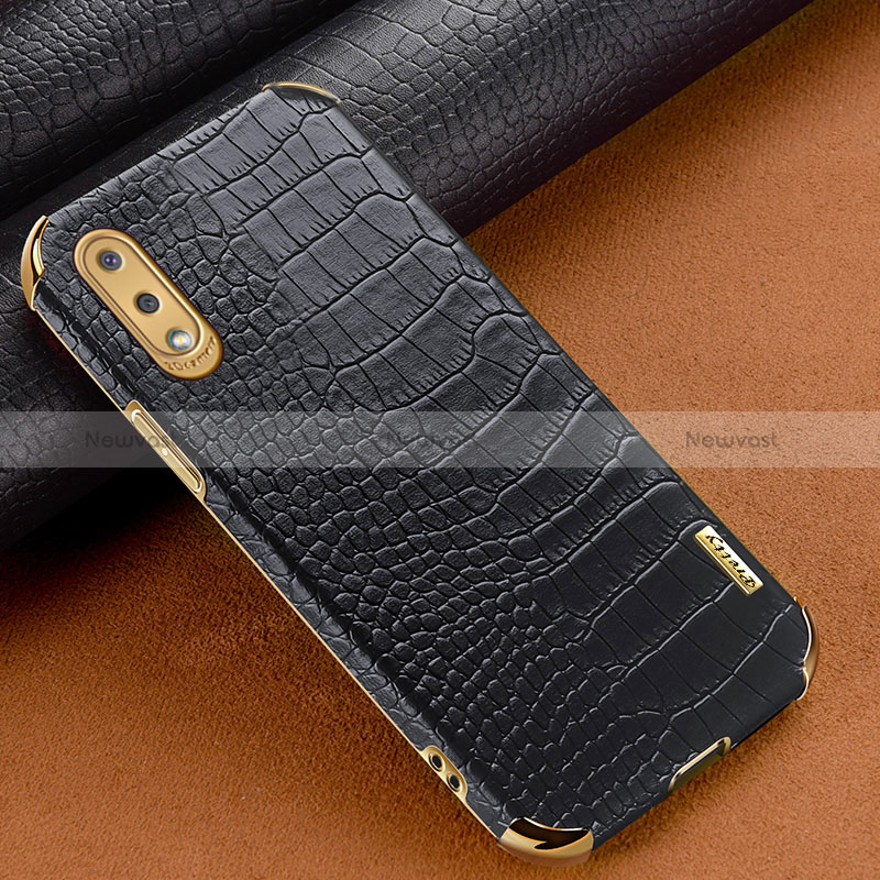Soft Luxury Leather Snap On Case Cover for Samsung Galaxy A02 Black