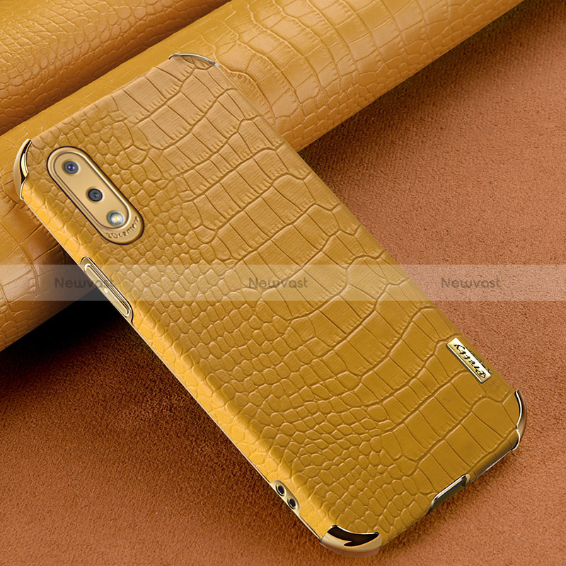 Soft Luxury Leather Snap On Case Cover for Samsung Galaxy A02 Yellow