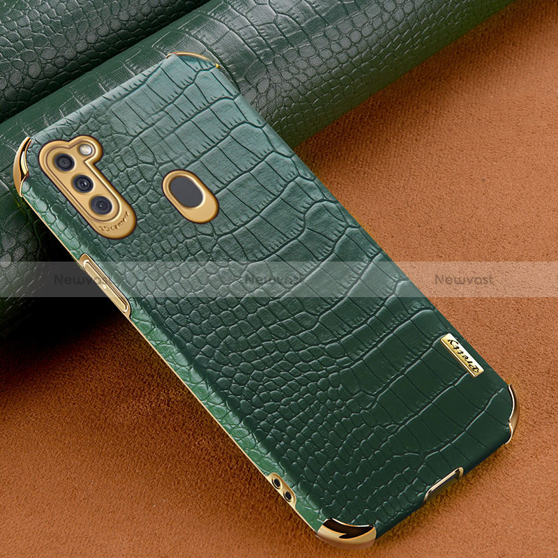 Soft Luxury Leather Snap On Case Cover for Samsung Galaxy A11 Green