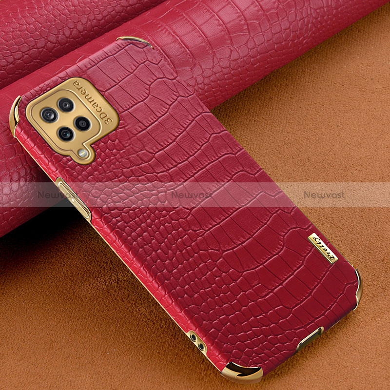 Soft Luxury Leather Snap On Case Cover for Samsung Galaxy A12 Nacho Red