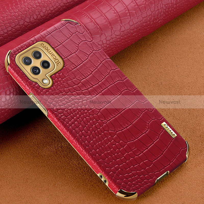 Soft Luxury Leather Snap On Case Cover for Samsung Galaxy A22 4G Red