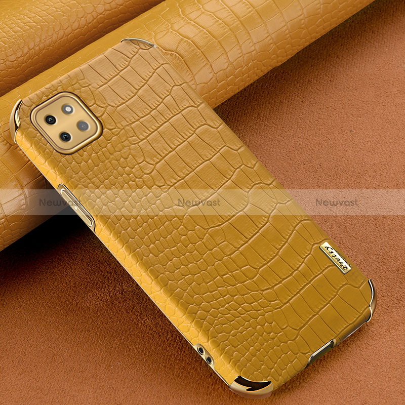 Soft Luxury Leather Snap On Case Cover for Samsung Galaxy A22s 5G Yellow