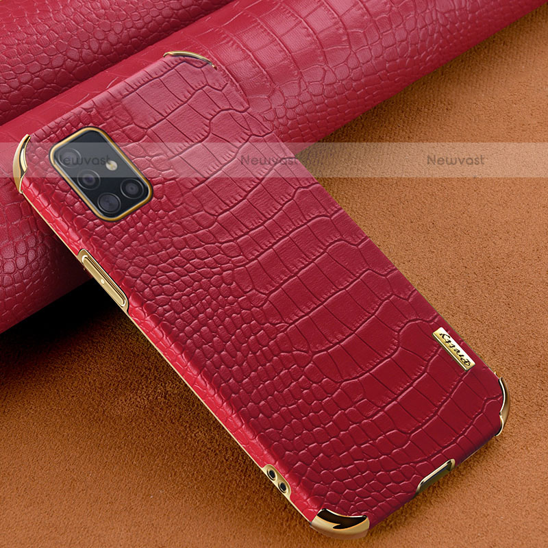 Soft Luxury Leather Snap On Case Cover for Samsung Galaxy A51 4G Red