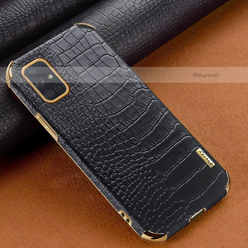 Soft Luxury Leather Snap On Case Cover for Samsung Galaxy A71 4G A715 Black