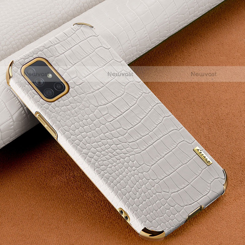 Soft Luxury Leather Snap On Case Cover for Samsung Galaxy A71 4G A715 White