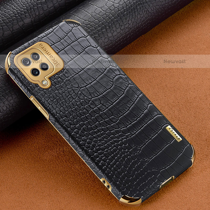 Soft Luxury Leather Snap On Case Cover for Samsung Galaxy F12 Black