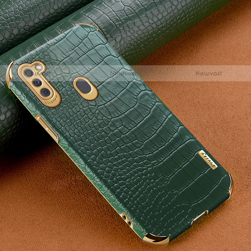 Soft Luxury Leather Snap On Case Cover for Samsung Galaxy M11 Green