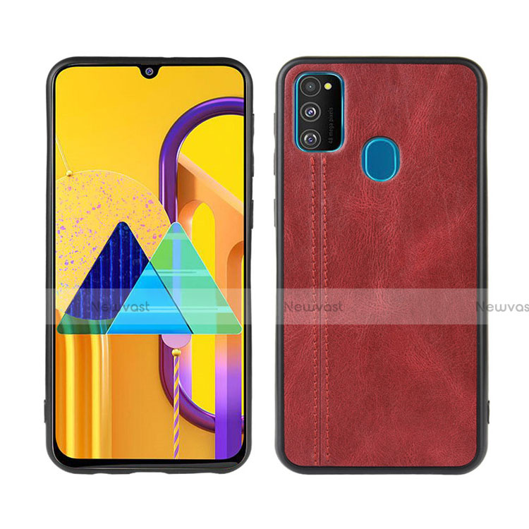 Soft Luxury Leather Snap On Case Cover for Samsung Galaxy M30s Red