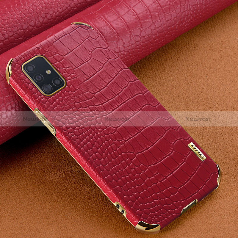 Soft Luxury Leather Snap On Case Cover for Samsung Galaxy M40S Red