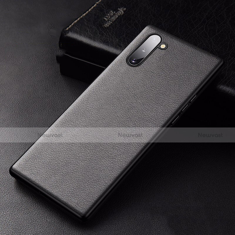 Soft Luxury Leather Snap On Case Cover for Samsung Galaxy Note 10 5G Black