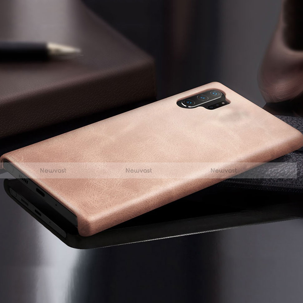 Soft Luxury Leather Snap On Case Cover for Samsung Galaxy Note 10 Plus 5G Rose Gold