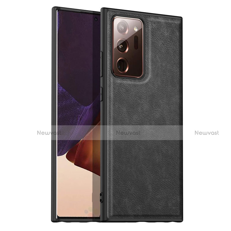 Soft Luxury Leather Snap On Case Cover for Samsung Galaxy Note 20 Ultra 5G Black