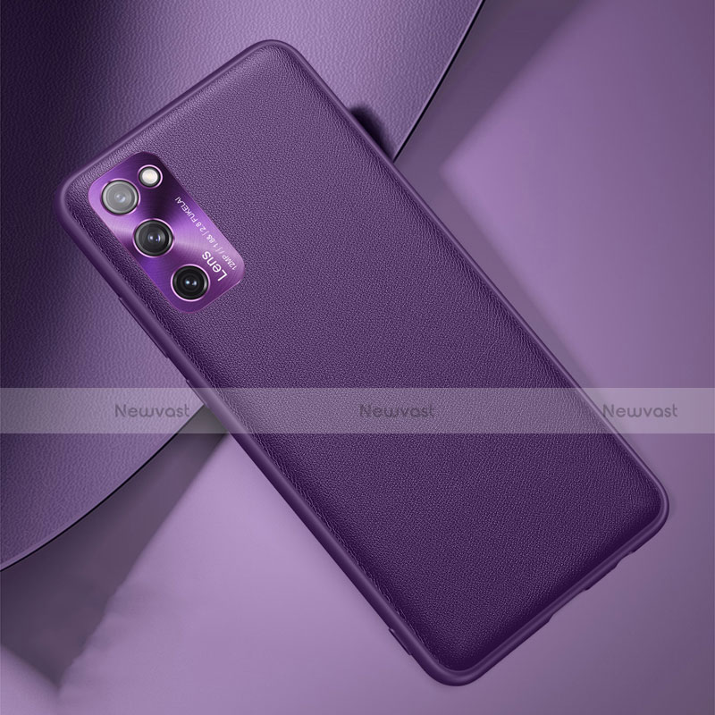 Soft Luxury Leather Snap On Case Cover for Samsung Galaxy S20 FE 4G Purple