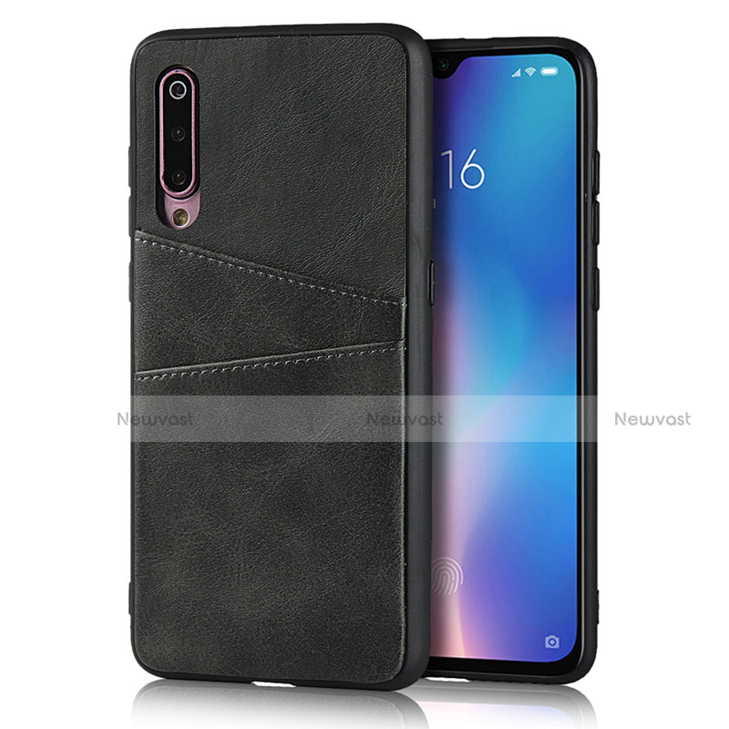 Soft Luxury Leather Snap On Case Cover for Xiaomi Mi 9 Black