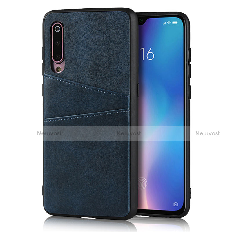 Soft Luxury Leather Snap On Case Cover for Xiaomi Mi 9 Blue