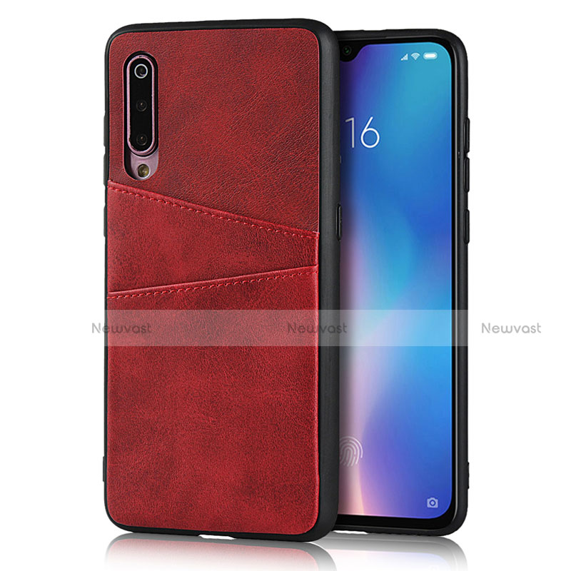 Soft Luxury Leather Snap On Case Cover for Xiaomi Mi 9 Lite Red