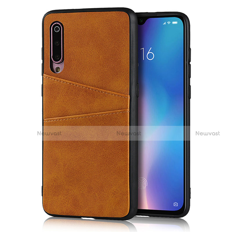 Soft Luxury Leather Snap On Case Cover for Xiaomi Mi 9 Orange