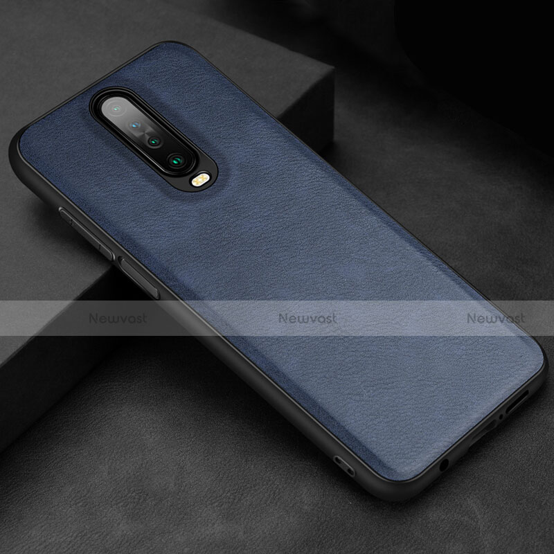 Soft Luxury Leather Snap On Case Cover for Xiaomi Poco X2 Blue