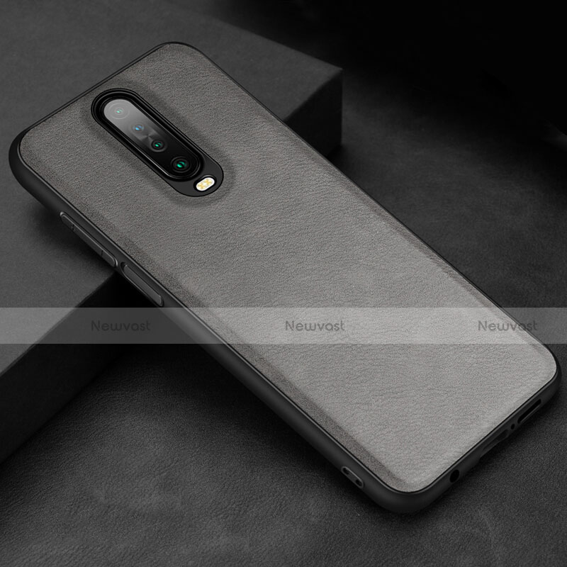 Soft Luxury Leather Snap On Case Cover for Xiaomi Poco X2 Gray