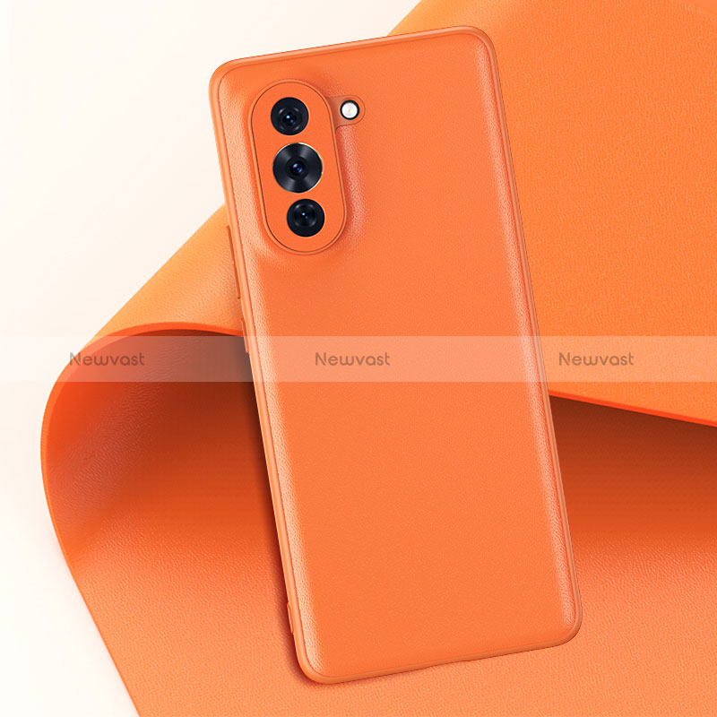 Soft Luxury Leather Snap On Case Cover GS1 for Huawei Nova 10 Pro Orange