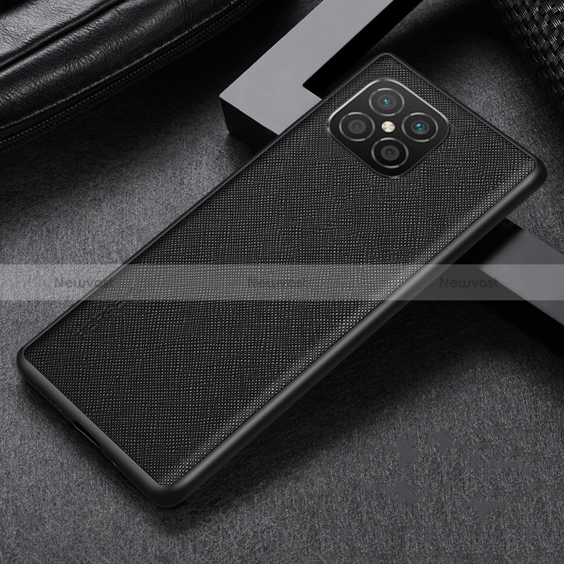 Soft Luxury Leather Snap On Case Cover GS1 for Huawei Nova 8 SE 4G Black