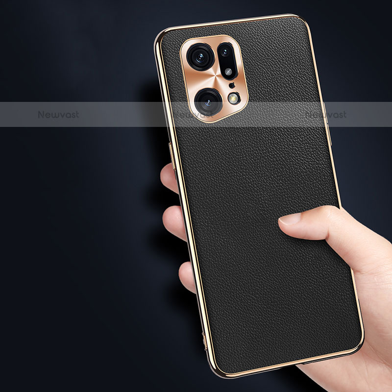 Soft Luxury Leather Snap On Case Cover GS1 for Oppo Find X5 Pro 5G