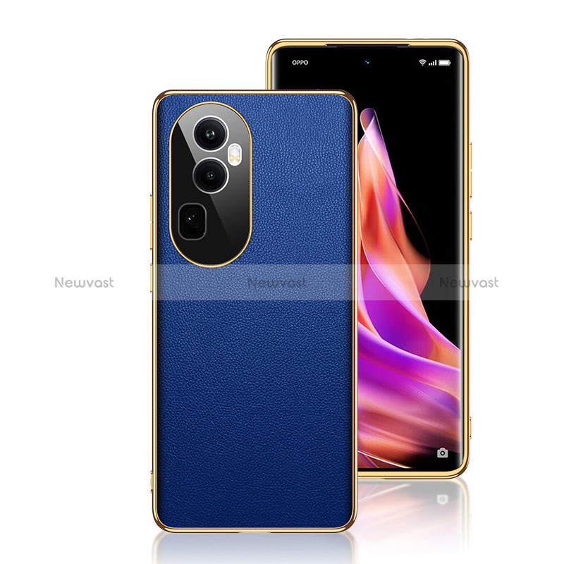 Soft Luxury Leather Snap On Case Cover GS1 for Oppo Reno10 Pro+ Plus 5G Blue