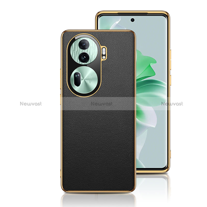 Soft Luxury Leather Snap On Case Cover GS1 for Oppo Reno11 Pro 5G Black