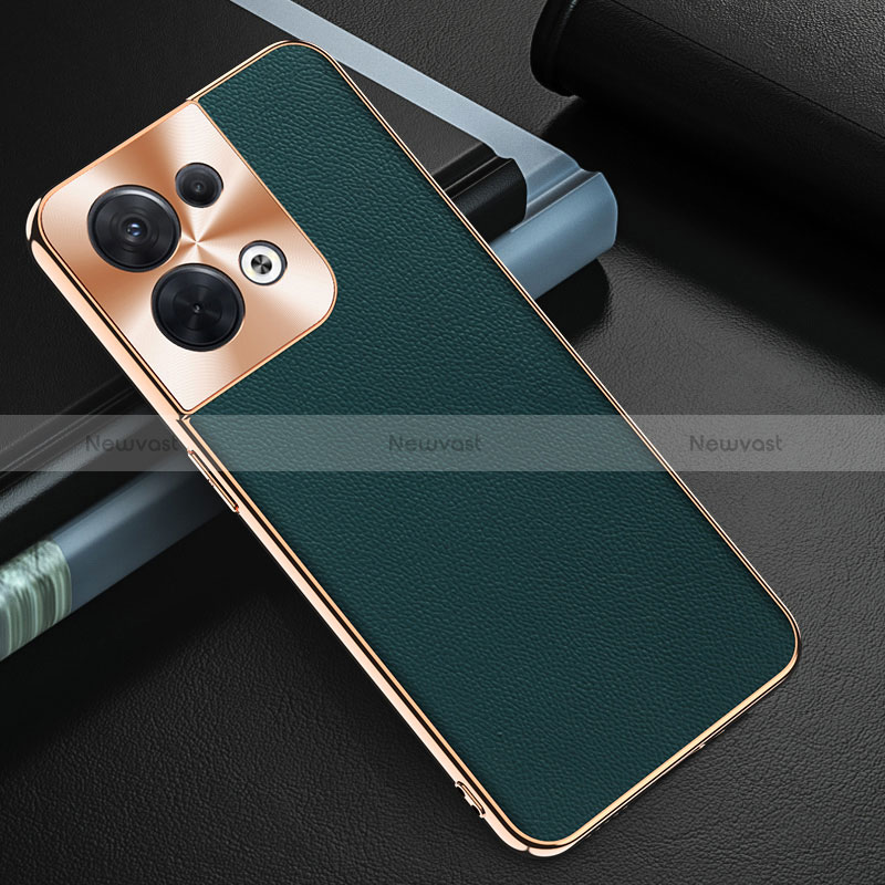 Soft Luxury Leather Snap On Case Cover GS1 for Oppo Reno8 5G Green