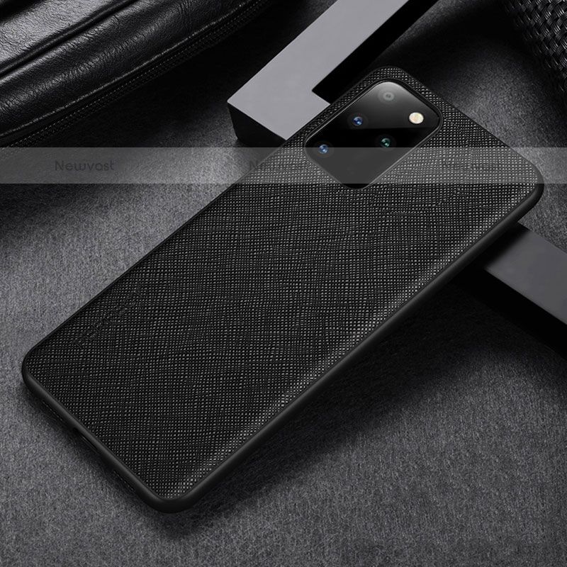 Soft Luxury Leather Snap On Case Cover GS1 for Samsung Galaxy S20 5G Black