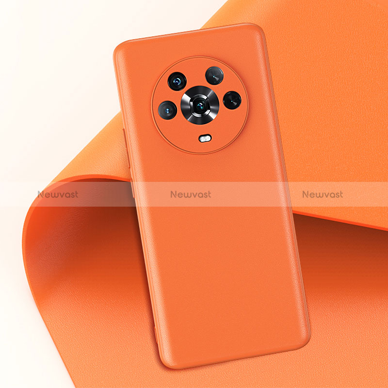 Soft Luxury Leather Snap On Case Cover GS2 for Huawei Honor Magic4 5G Orange