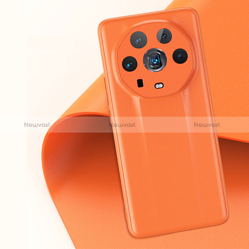 Soft Luxury Leather Snap On Case Cover GS2 for Huawei Honor Magic4 Ultimate 5G Orange