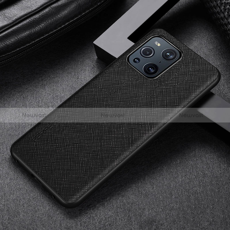 Soft Luxury Leather Snap On Case Cover GS2 for Oppo Find X3 5G Black