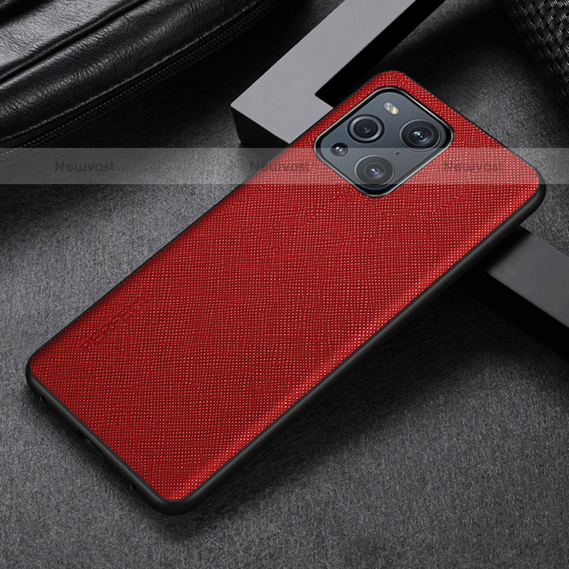 Soft Luxury Leather Snap On Case Cover GS2 for Oppo Find X3 Pro 5G Red