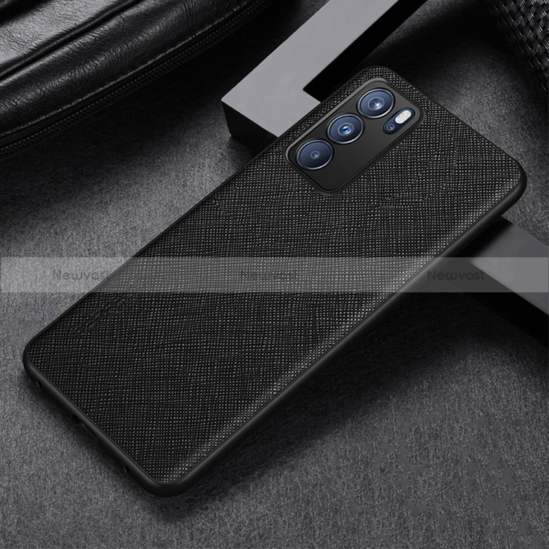 Soft Luxury Leather Snap On Case Cover GS2 for Oppo Reno6 Pro 5G India Black