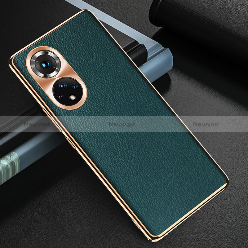 Soft Luxury Leather Snap On Case Cover GS3 for Huawei Honor 50 5G Green