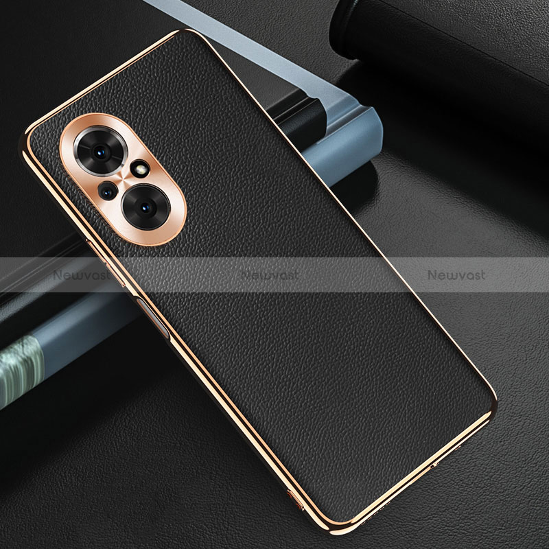 Soft Luxury Leather Snap On Case Cover GS3 for Huawei Honor 50 SE 5G Black