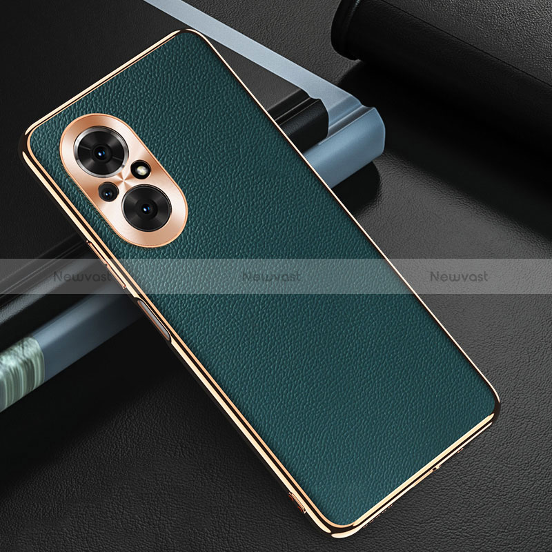 Soft Luxury Leather Snap On Case Cover GS3 for Huawei Honor 50 SE 5G Green