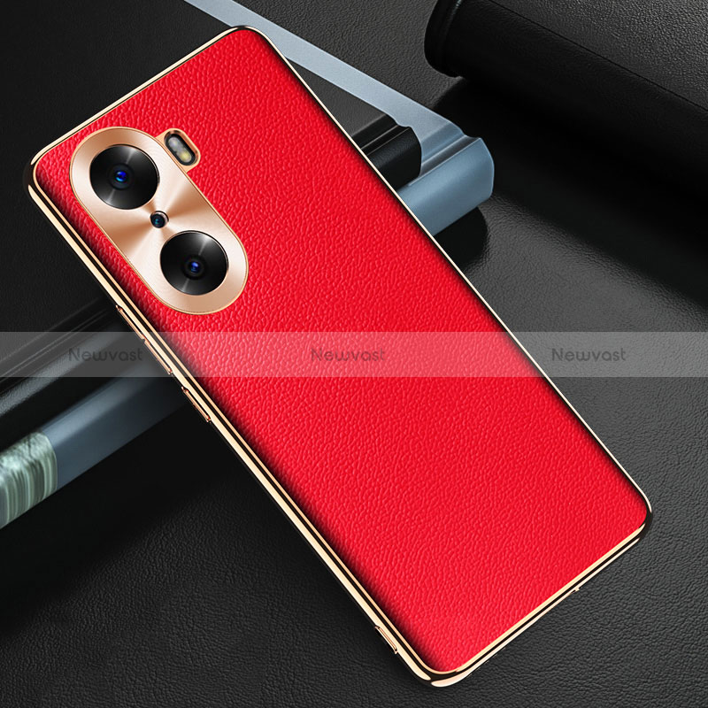 Soft Luxury Leather Snap On Case Cover GS3 for Huawei Honor 60 5G Red