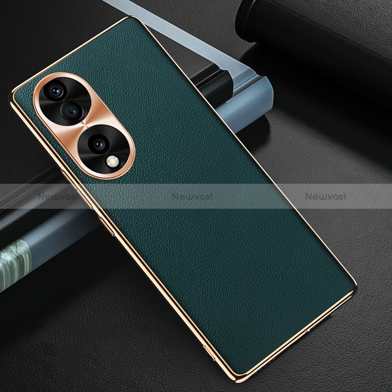 Soft Luxury Leather Snap On Case Cover GS3 for Huawei Honor 70 5G Green