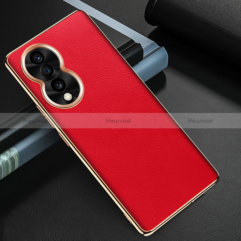 Soft Luxury Leather Snap On Case Cover GS3 for Huawei Honor 80 5G Red