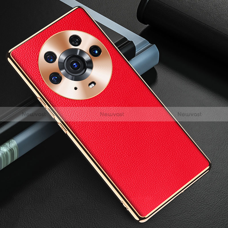 Soft Luxury Leather Snap On Case Cover GS3 for Huawei Honor Magic3 Pro 5G Red