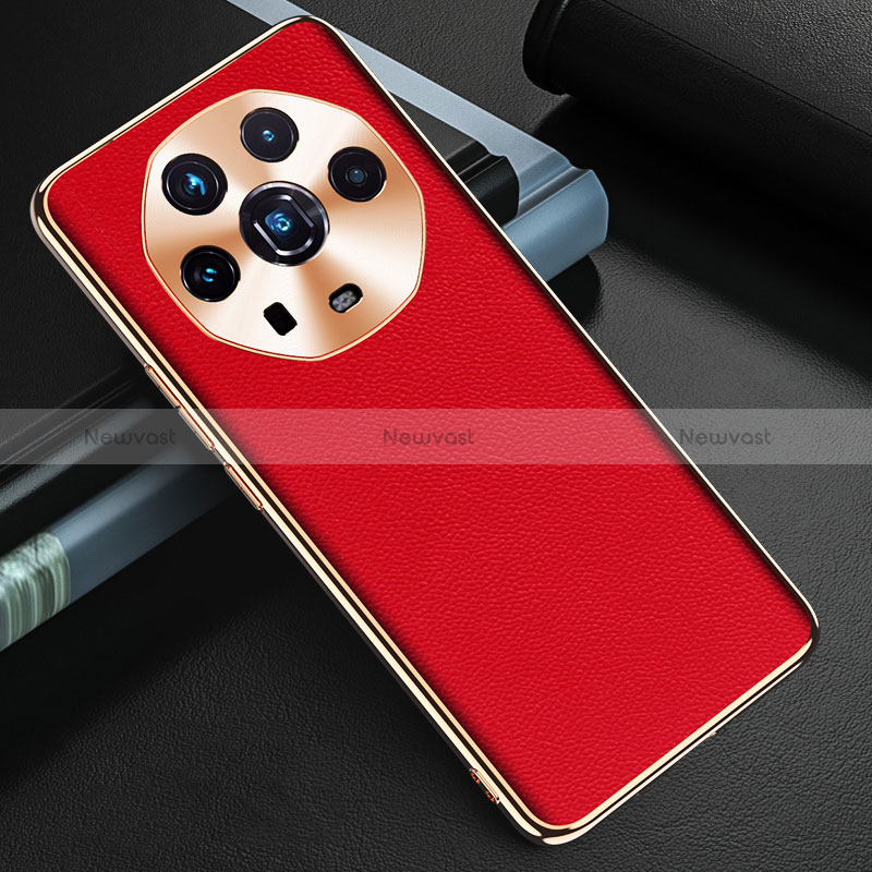 Soft Luxury Leather Snap On Case Cover GS3 for Huawei Honor Magic4 Ultimate 5G Red