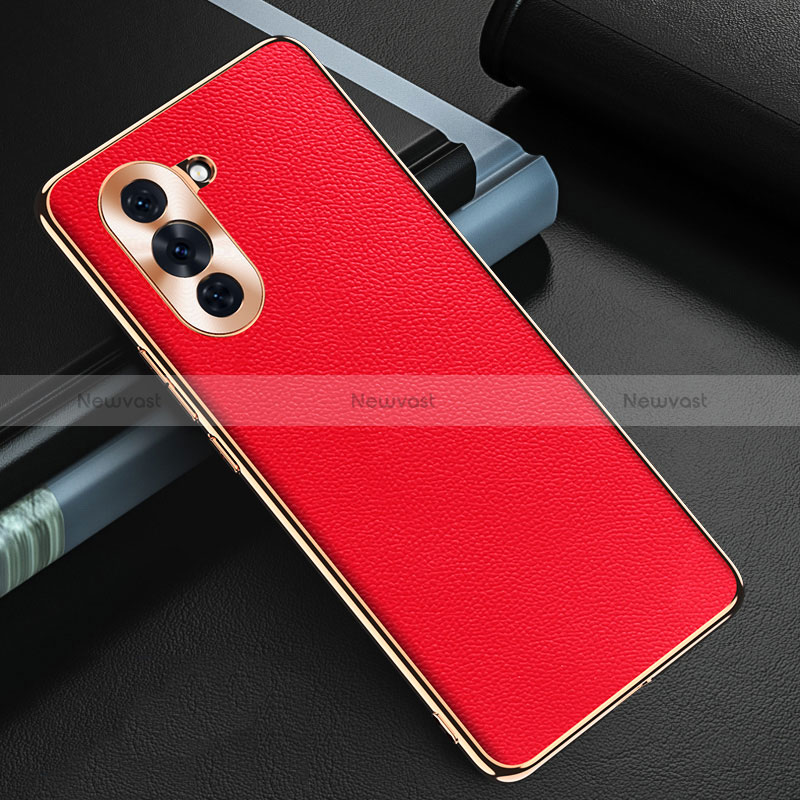 Soft Luxury Leather Snap On Case Cover GS3 for Huawei Nova 10 Red