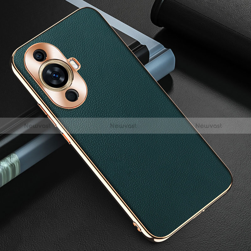 Soft Luxury Leather Snap On Case Cover GS3 for Huawei Nova 11 Green