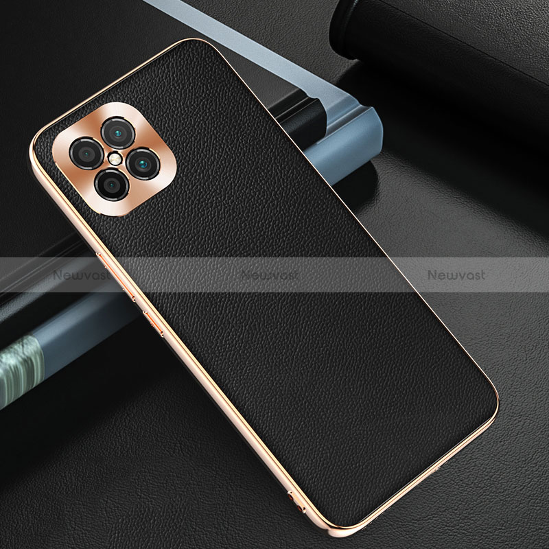 Soft Luxury Leather Snap On Case Cover GS3 for Huawei Nova 8 SE 4G Black